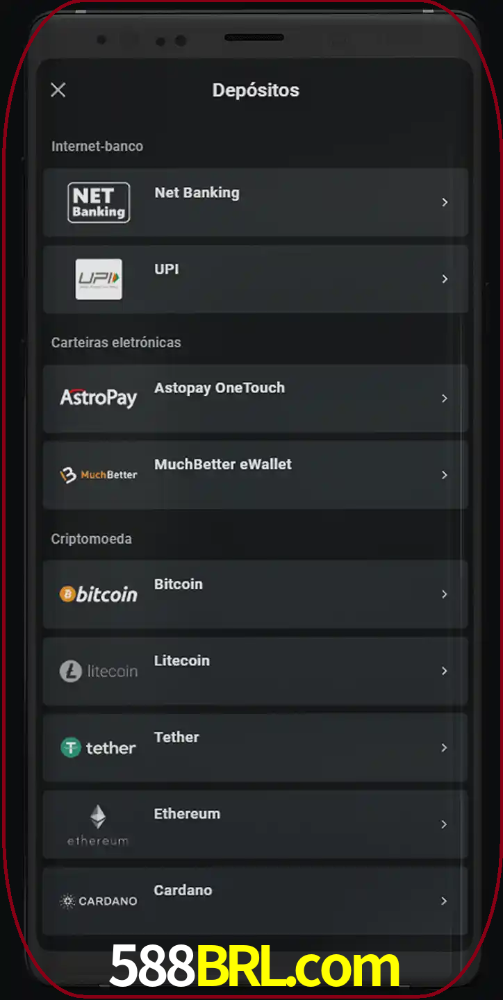 Você pode usar métodos alternativos de depósito.